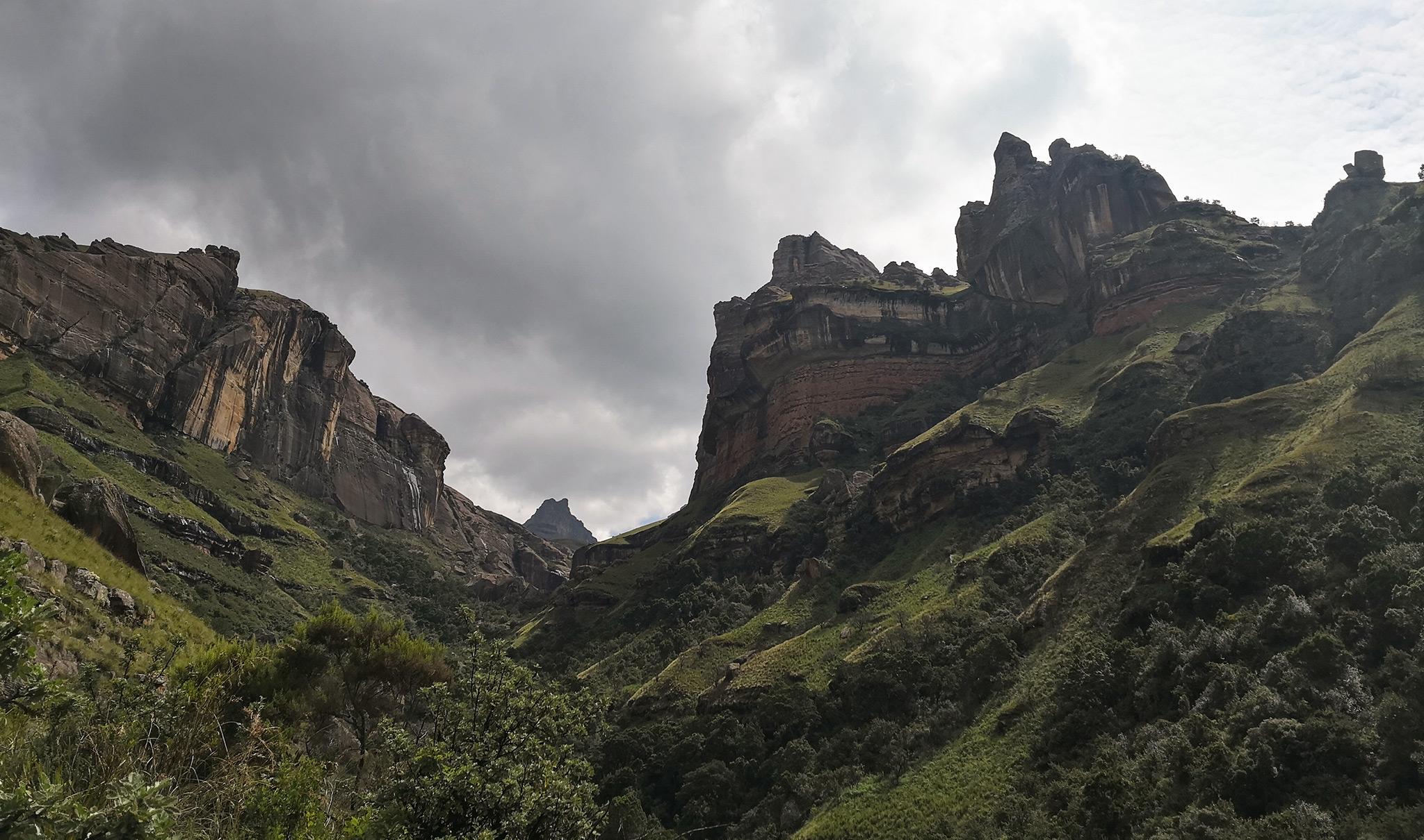 Landscape of the Drakensberg mountains.