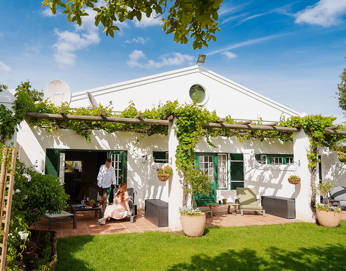 the front patio of Eikendal, Cape Winelands.