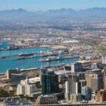 Aerial view of Cape Town city and harbour.