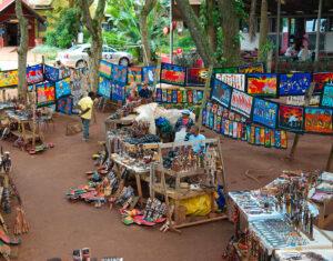 Foresters Arms cultural market with local souvenirs and crafts.