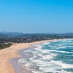 Aerial view of Wilderness beach and coastline along the Garden Route.