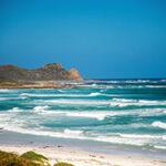 White sandy beach at the Cape of Good Hope.