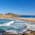 Scenic coastal landscape, Robberg Nature Reserve on the Garden Route in South Africa.
