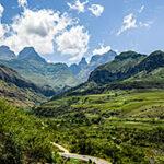 Panoramic view of mountains in the Royal Natal National Park