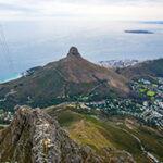 View of Lion's Head and the ocean from above.