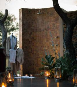Photo of the Jamala Madikwe Royal Safari Lodge Outdoor Shower in the Madikwe Game Reserve.