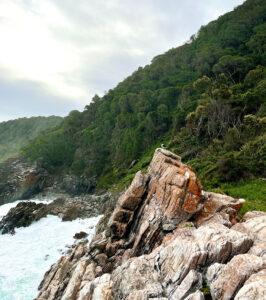 Rocky coastline at Storms River mouth, Tsitsikamma, South Africa.