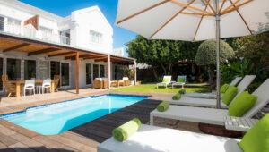 The pool area at Bamboo Guesthouse.