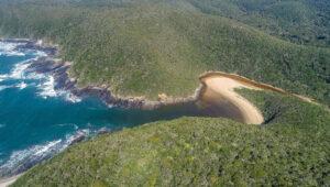 Arial view of Natures Valley in Plettenberg Bay, South Africa.