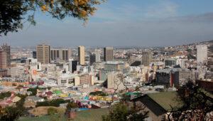 View over Cape Town city center skyline, South Africa.