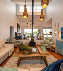 Lounge area at Mes Amis Guesthouse on the South African coast.