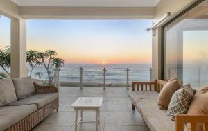 View of the ocean from a balcaony at Fairlight Beach House on a self-drive tour in South Africa.