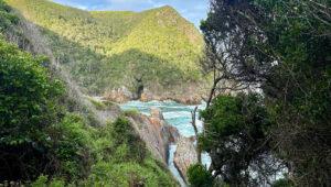 Rocky river gorge view at Storms River, Tsitsikamma National Park, South Africa.
