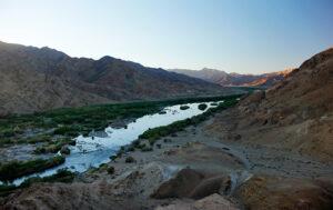 Scenic view of the Orange River, a remote location on 4x4 guided self-drive tours in South Africa.