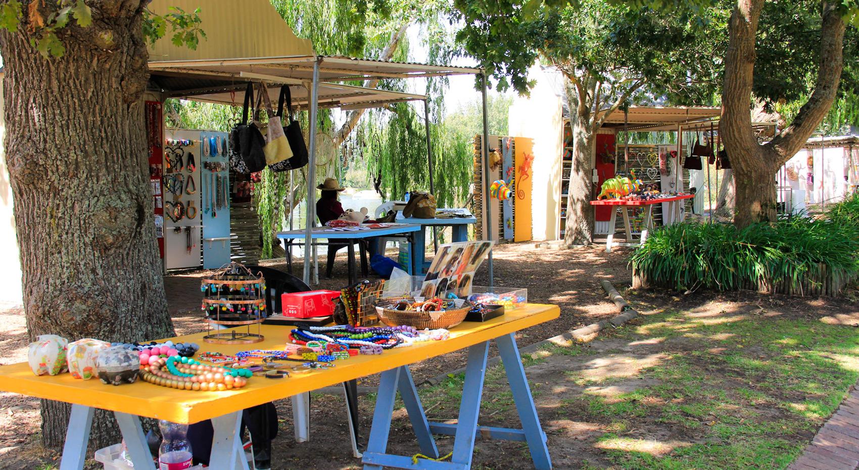 Handmade crafts and jewelry stalls at a Cape Town market, Handmade crafts and jewelry stalls at a Cape Town market,
