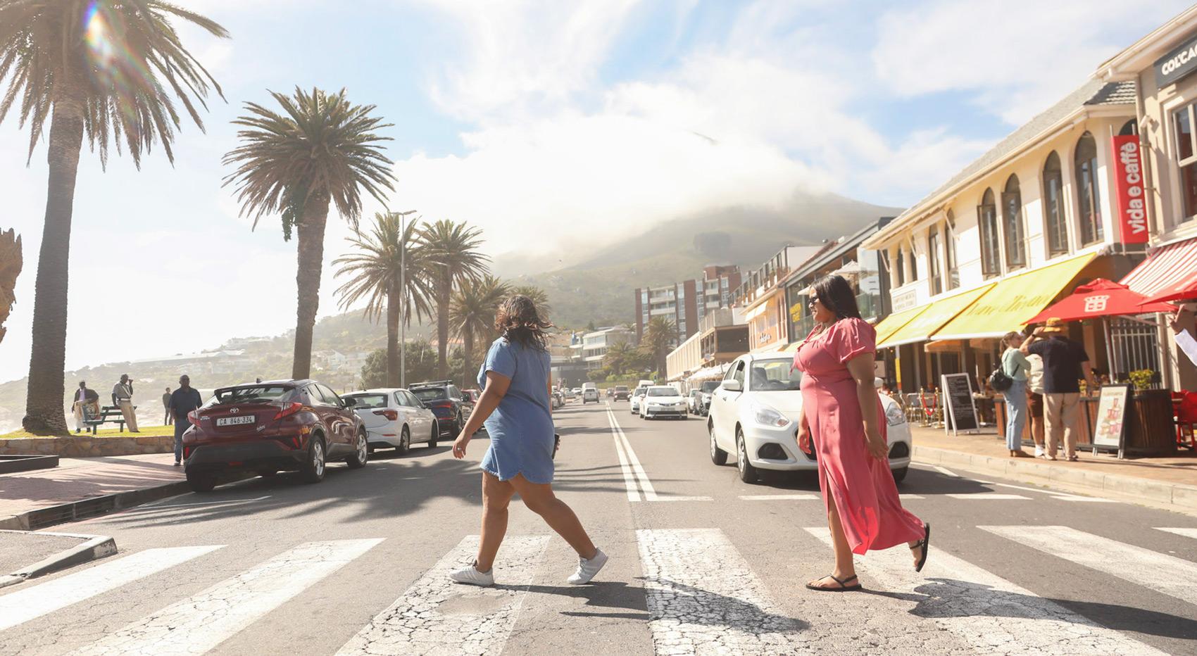 People crossing a street in Cape Town, South Africa, Cape Town. People crossing a street in Cape Town, South Africa, Cape Town.