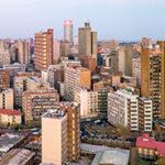 Johannesburg cityscape with skyscrapers and buildings